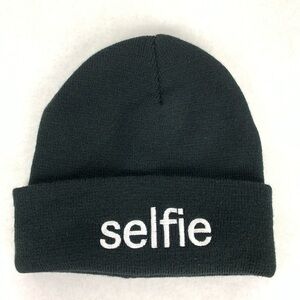American Eagle Outfitters Black Selfie Beenie